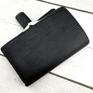 AUTHENTIC Louis Vuitton Epi Leather French Purse Wallet. Black.